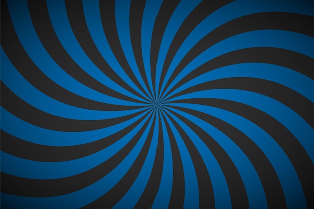 Dekoracyjne niebieskie tło spiralne wirujące wzór promieniowy abstrakcyjna ilustracja wektorowa