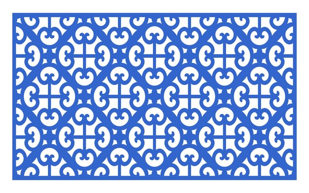 Dekoracyjne niebieskie wzory Islamski kwiatowy i geometryczny szablon do cięcia CNC i laserowego