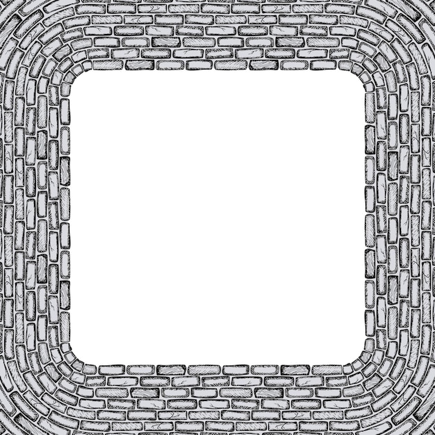 Plik wektorowy dekoracyjne obramowanie z konspektu ceglanego muru