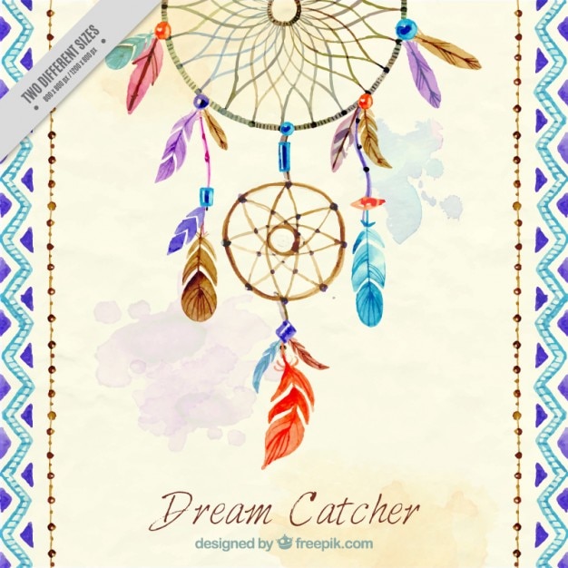 Dekoracyjne Tło Z Ręcznie Malowane Dream Catcher