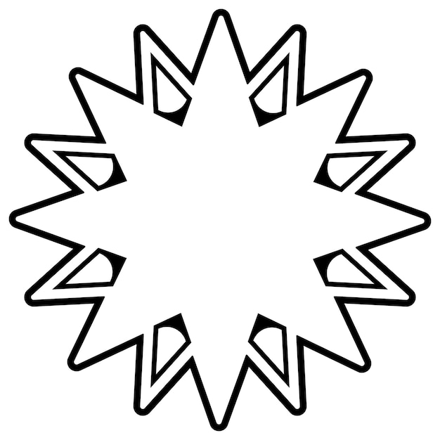 Dekoracyjny element projektowy gwiazdy wielobocznej Ilustracja wektorowa