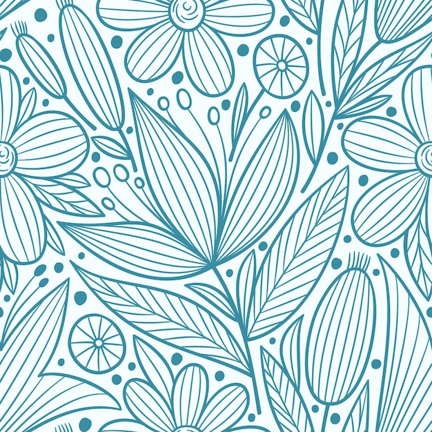 Dekoracyjny Kwiatowy Wzór Ręcznie Rysowane Kolorowe Stylizowane Tło Doodle