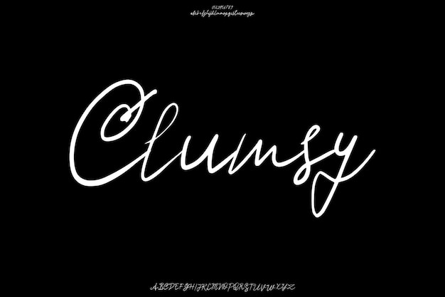 Dekoracyjny niezdarny kreatywny skript wektorowy Alphabet Font Design
