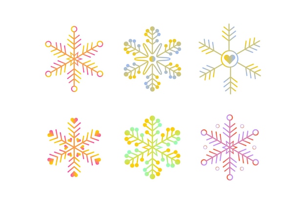 Dekoracyjny pakiet wektorowy Funky Snowflakes dla tła funky snowflakes wektorowe elementy zimowe