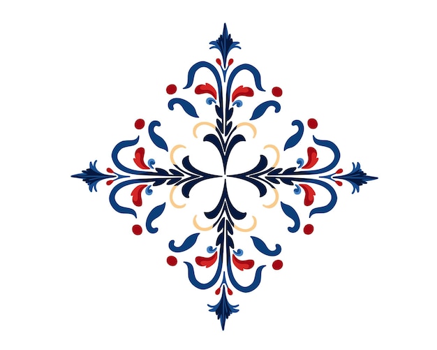Plik wektorowy dekoracyjny wzór śródziemnomorski izolowany na białym tle do zbierania ozdób wzorów płytek