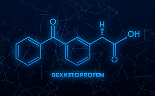 Deksketoprofen Koncepcja Wzór Chemiczny Ikona Etykiety Tekst Czcionki Ilustracji Wektorowych