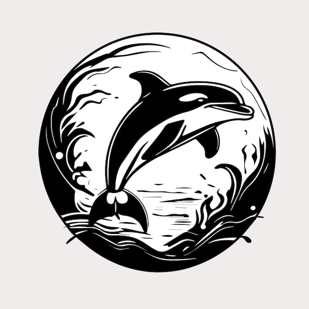 Plik wektorowy delfin wyskakujący z logo wody