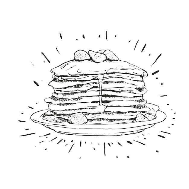 Delikatna Ilustracja Sztuki Linii Pancake