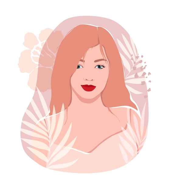Delikatny Nadruk Naklejkowy Z Blond Liśćmi Palmowymi I Kwiatem Ręcznie Rysowana Ilustracja