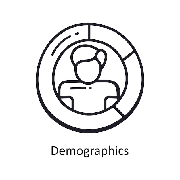 Demografia Zarys Doodle Ilustracja Projektowa Symbol Na Białym Tle Eps 10 Plik