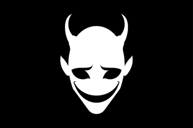 Plik wektorowy demon smile face head wektorowy projekt logo