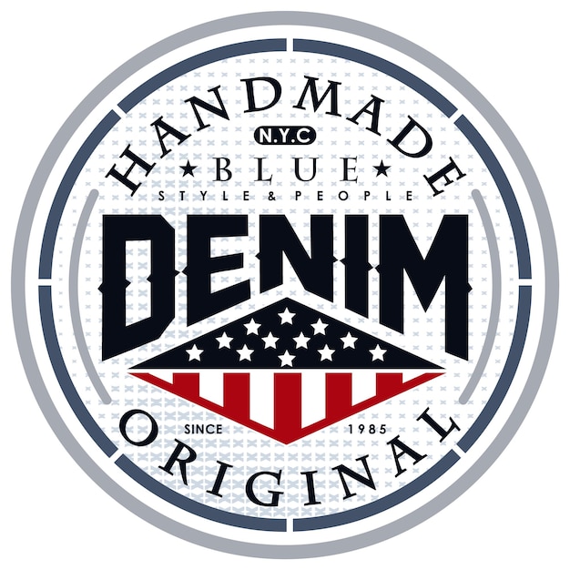 Denim Oryginalny, Wektor Typografia Ilustracja Projekt Graficzny Wydruk