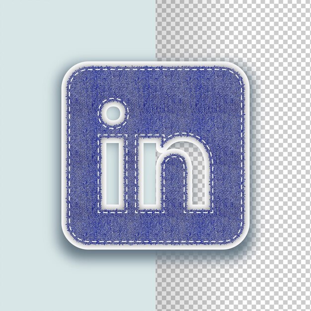Denim Texture LinkedIn Icon z edytowalnym tłem