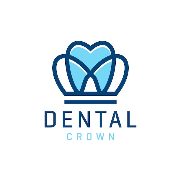 Dental Crown Opieka Medyczna Linia Zarys Ikona Logo Design