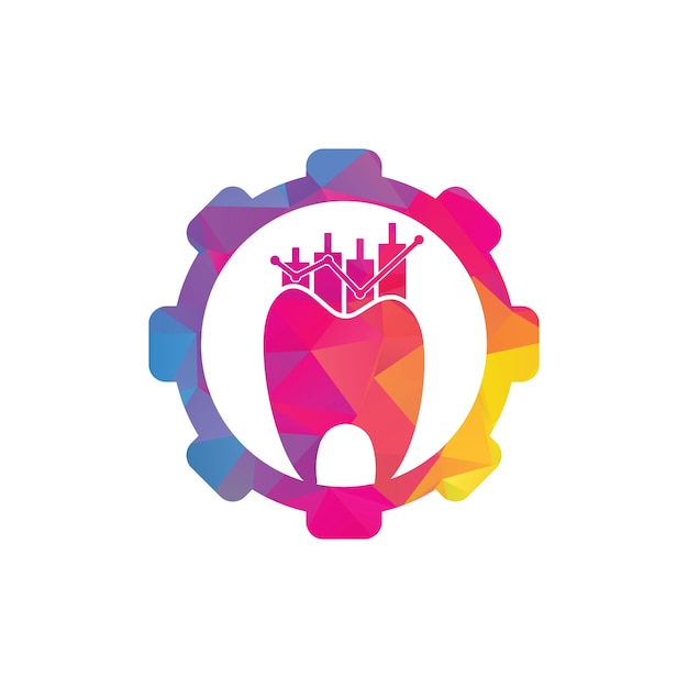 Plik wektorowy dental finanse przekładnia zębata koncepcja ikona logo
