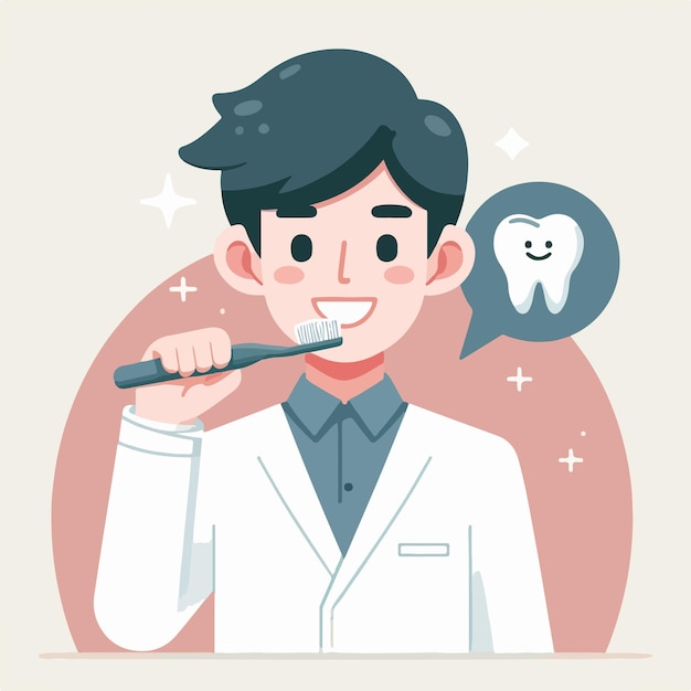 Dentysta Szczotkujący Zęby Szczoteczką Do Zębów