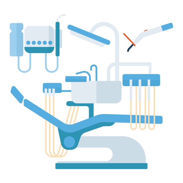 Dentysty krzesła stomatology wyposażenia wektoru ilustracja.