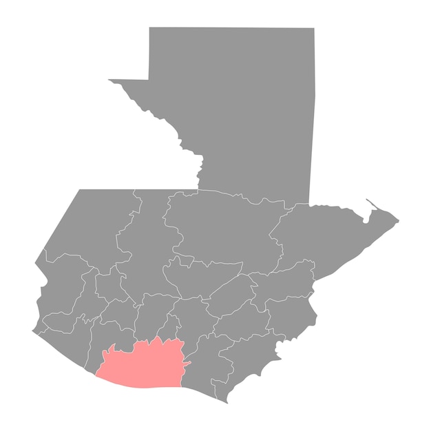 Departament Escuintla Mapa Podział Administracyjny Kraju Gwatemali Ilustracja Wektorowa