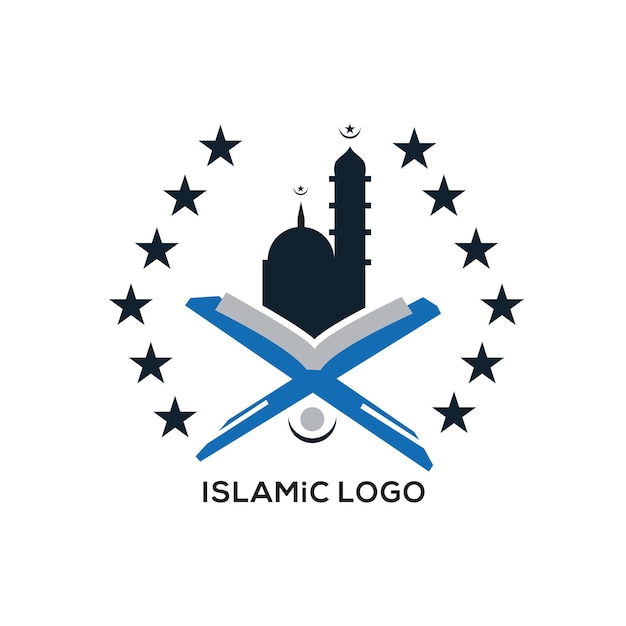 Plik wektorowy design logo koranu nowoczesny meczet islamski i logo koranu