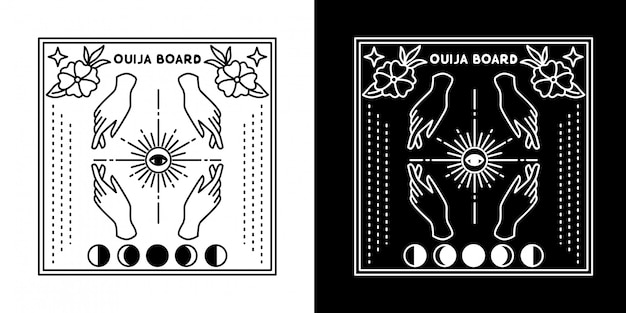 Deska Ouija z wzorem Monoline z czterema rękami księżyca