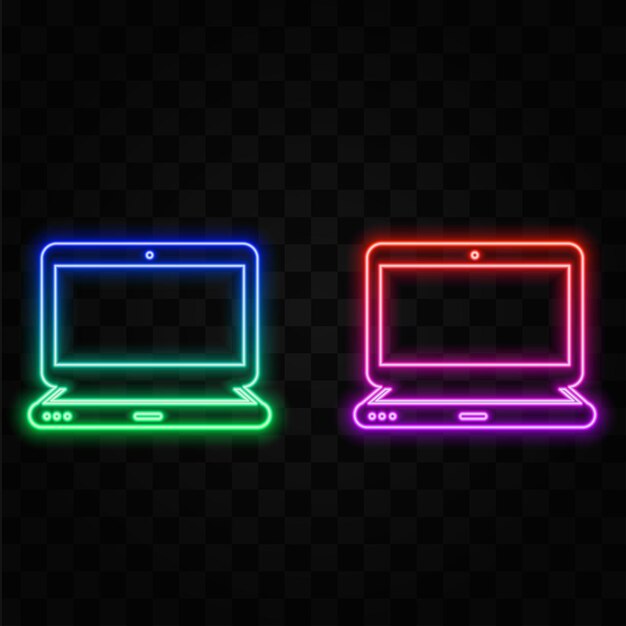 Desktop biurkowe Niebieska i żółta ikona wektora neonowa Przezroczyste tło