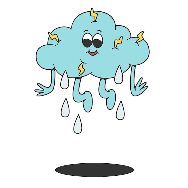 Plik wektorowy deszczowa chmura, maskotka z kreskówek