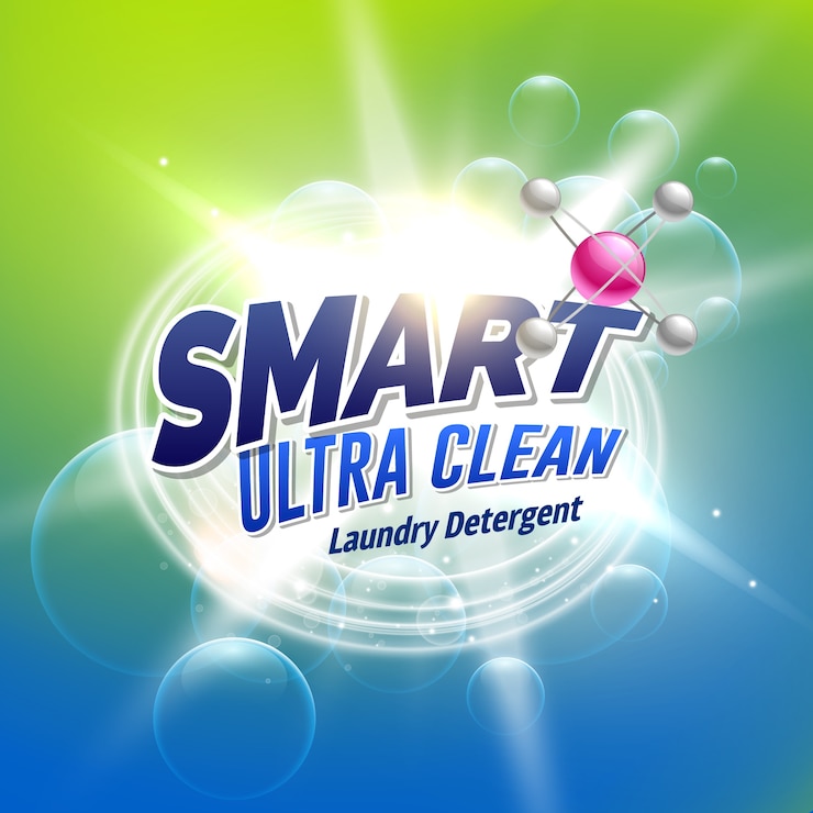 Wektor detergent piorący projekt koncepcji reklamowej dla opakowań produktu