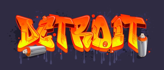 Plik wektorowy detroit graffiti styled vector logotype design