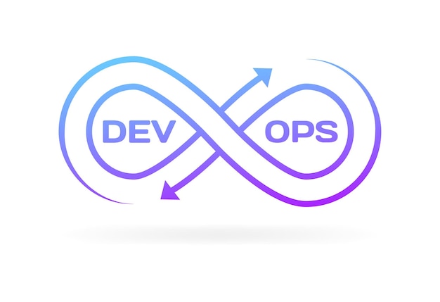 Devops osiem nieskończoność Płaska fioletowa ikona nieskończenia Devops ikona wektora
