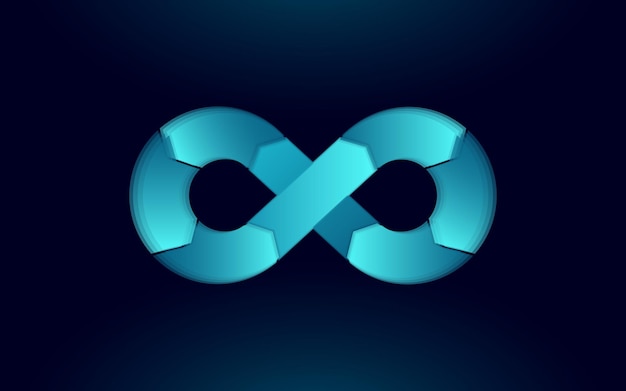 Devops symbol nieskończoności operacji tworzenia oprogramowania