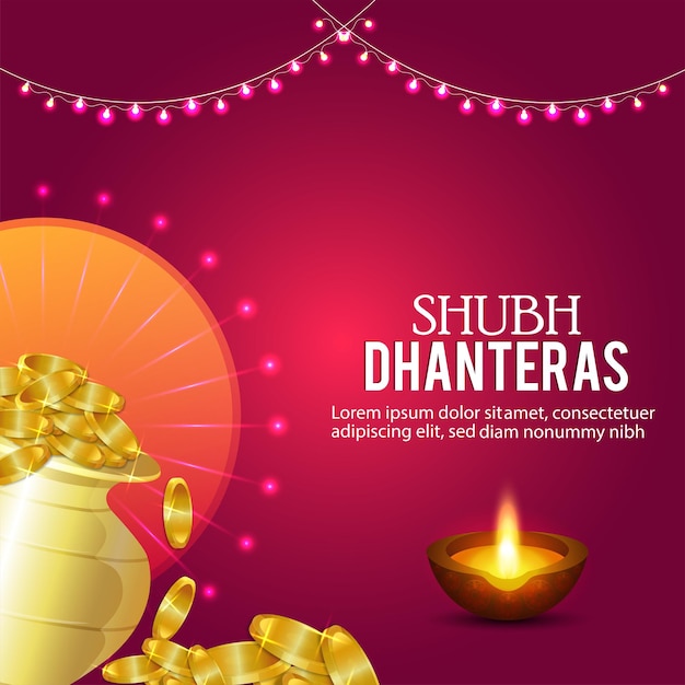Dhanteras festiwal indii kartkę z życzeniami uroczystości