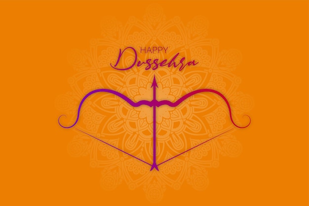 Plik wektorowy dhanush lub bow na rangoli i uczcij je na festiwalu dussehra. wszystkiego najlepszego dasera.