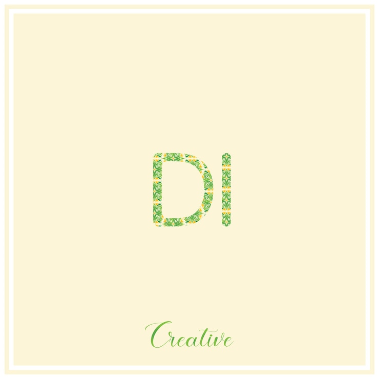 Wektor di natural green logo późniejszy projekt logo ilustracja wektorowa kreatywne logo minimalny monogram logo