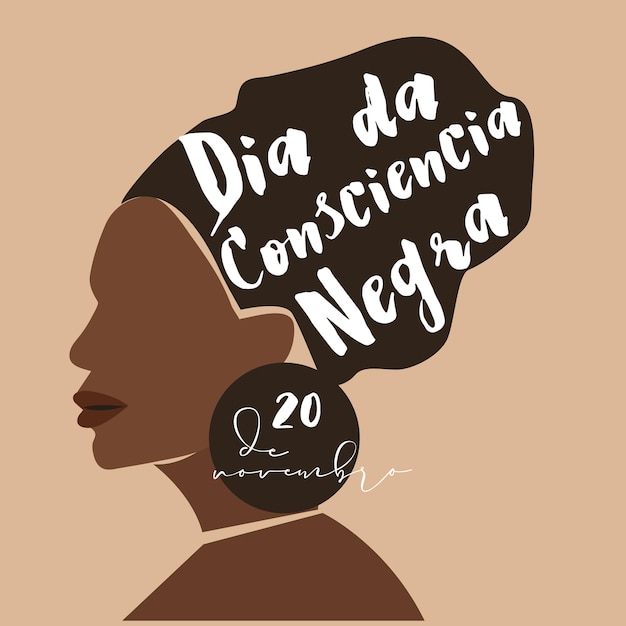 Dia Da Consciencia Negra Ilustracja Abstrakcyjne Nowoczesne Kobiety Portreit Design