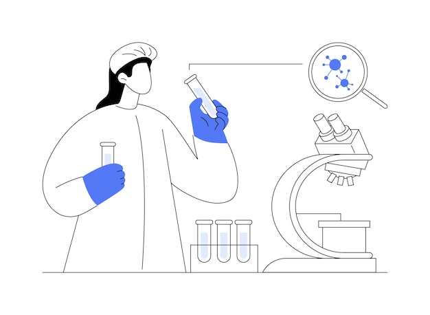 Diagnoza chorób zakaźnych abstrakcyjna koncepcja ilustracja wektorowa pracownik laboratoryjny z probówkami