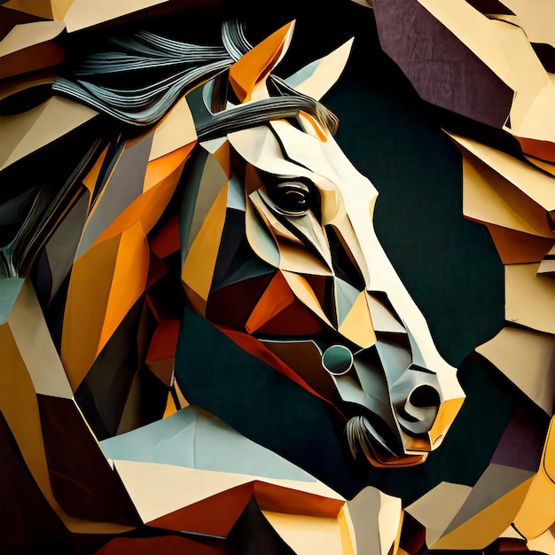 Diagram wektorowy zwierzęta akwarele konie jelenie paleta nóż geometria