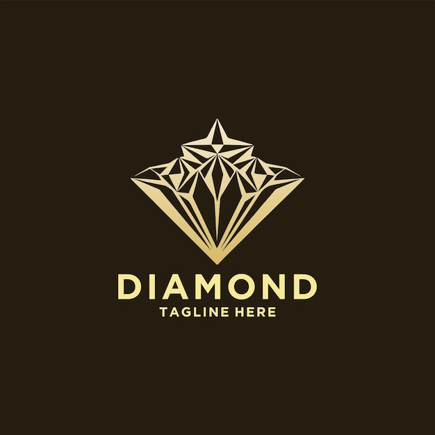 Diament Logo Ikona Wektorowy Geometryczny Diament Sztuka Znak Sklepu Biżuterii