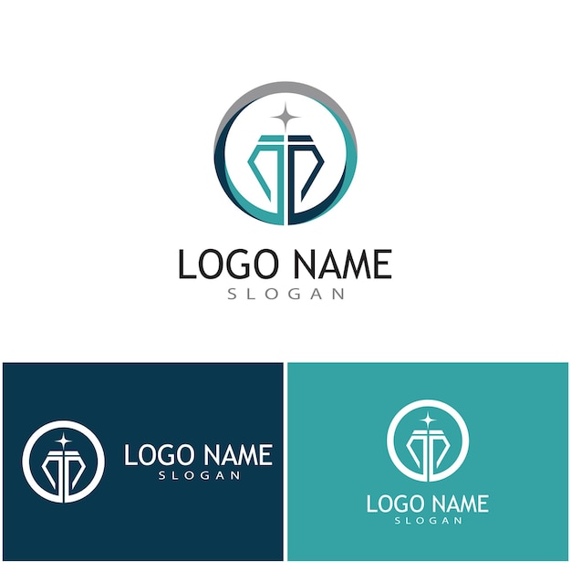 Diament Logo Szablon wektor ikona ilustracja projekt