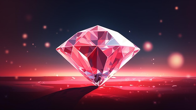Plik wektorowy diament z różowym tłem i różowym i czerwonym światłem