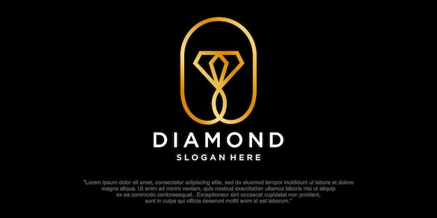 Diamentowe Logo Z Szablonem Projektu Stylu Konturu Nieskończoności Premium Wektorów