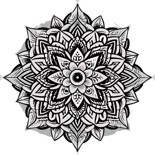 Dibujo Para Colorear Mandala Kwiatów Lineas Blanco Y Negro