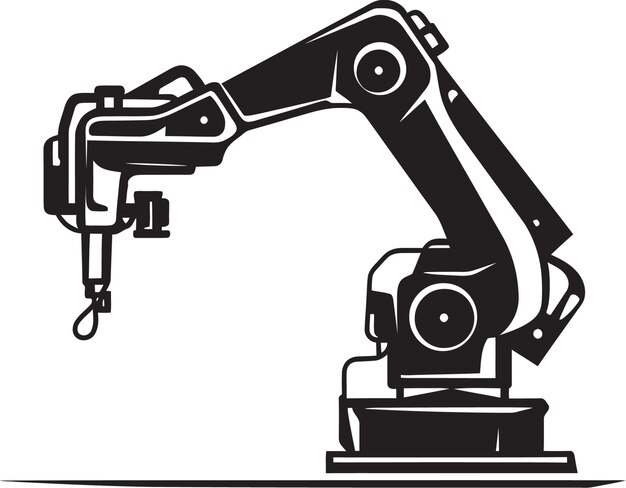 Digital Dexterity Industrial Arm Icon TechnoTactile Innovations Wektor Emblem ręki robotowej