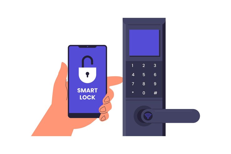 Wektor digital door lock system with smartphone control
