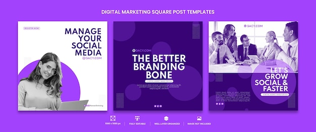 Digital Marketing Business Square Flyer Instagram Post W Mediach Społecznościowych