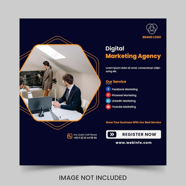 Digital Marketing Expert Instagram Post Banner Design Vector Premium