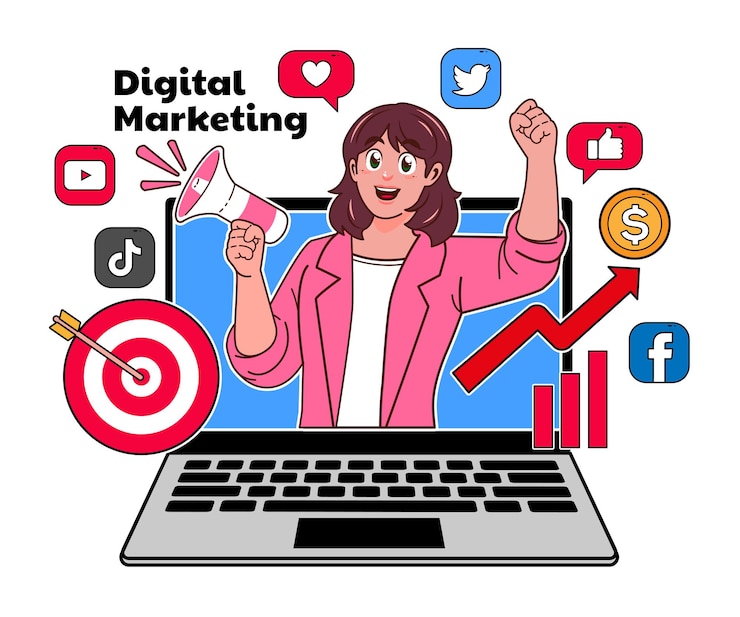 Wektor digital marketing illustration