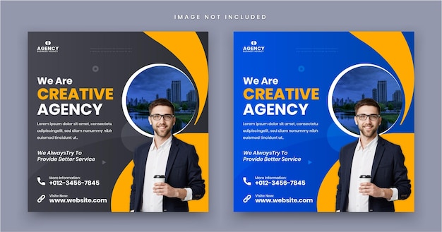 Digital Marketing Solution I Agencja Corporate Business Flyer Kwadratowy Baner W Mediach Społecznościowych