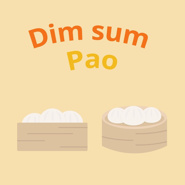 Dim Sum Chiński Wektor Pao