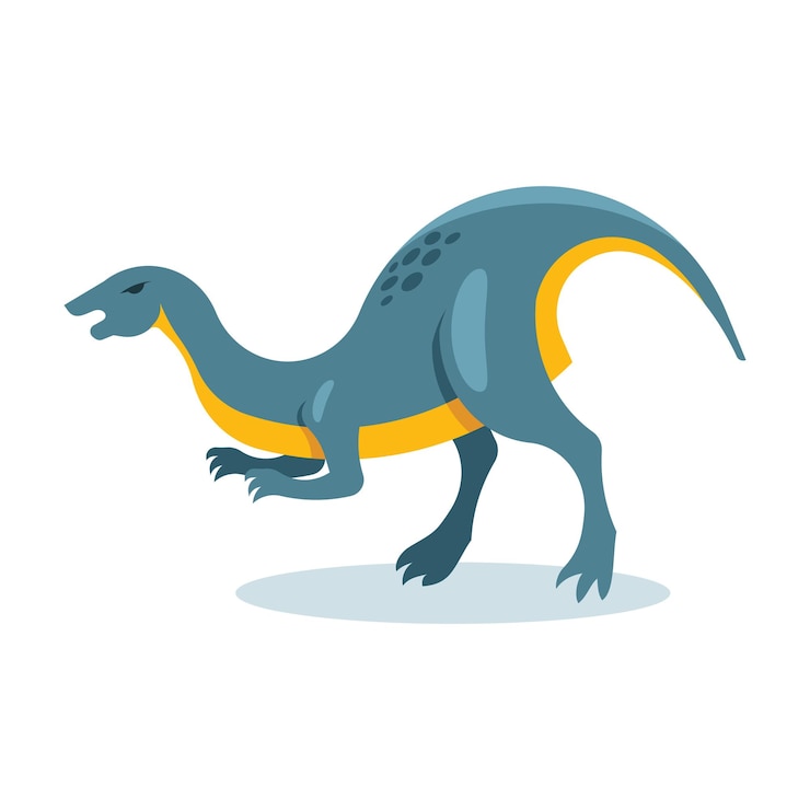 Wektor dinozaur kreskówka na białym tle ilustracja wektora w płaski