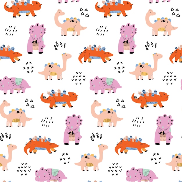 DINOZAUR W SKANDYNAWSKIM STYLU BEZ SZWU WZÓR